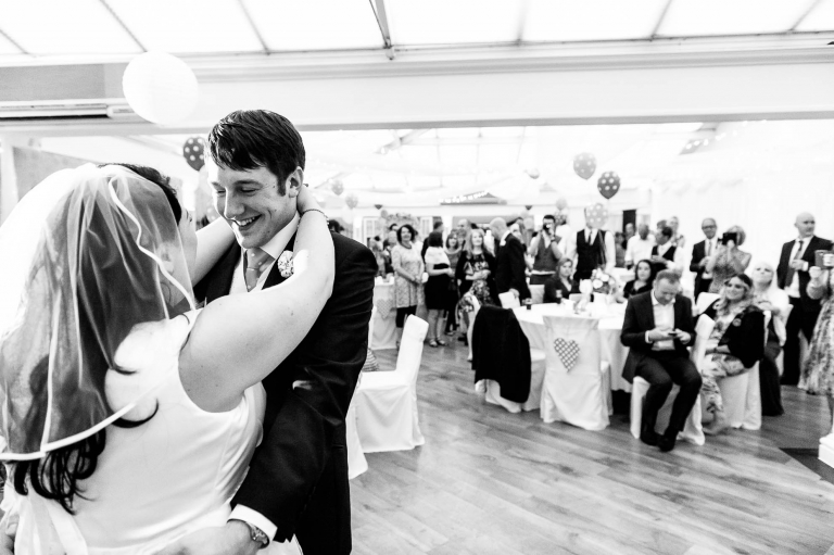 Bride and groom first dance at Mere court 