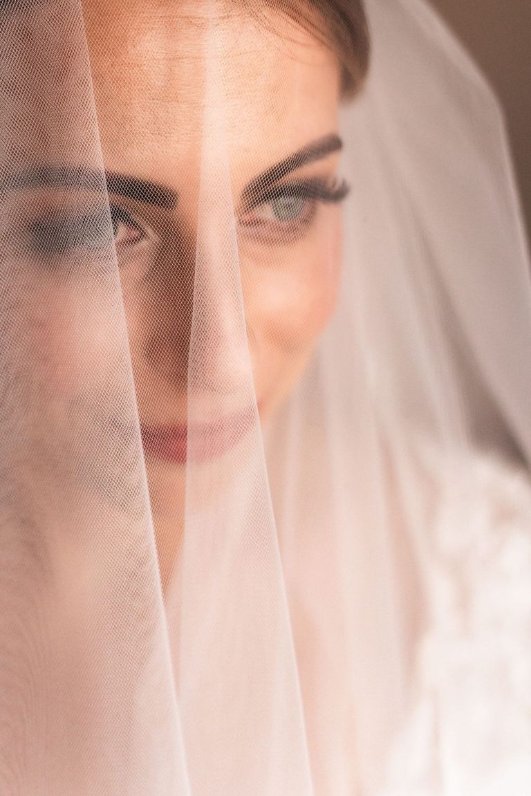 Portrait of bride with veil