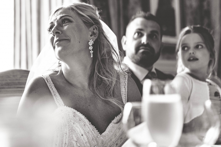 Bride gets emotional during speeches