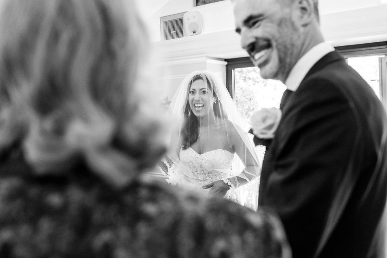 Bride shares a joke with her mother
