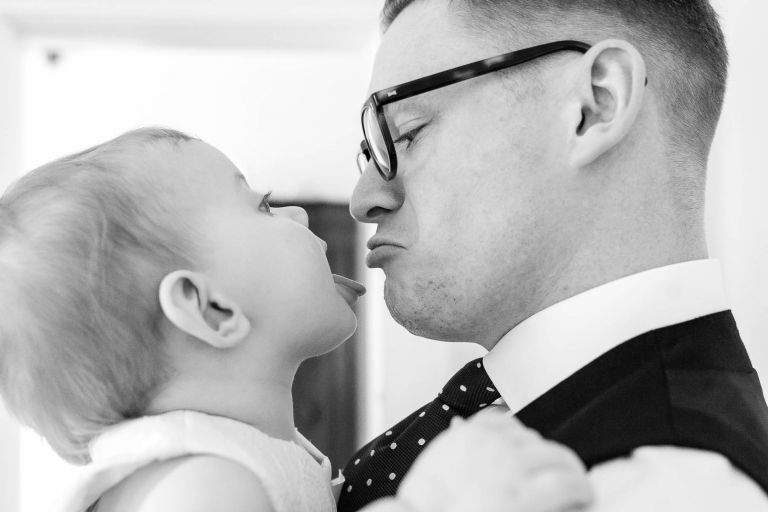 Groom with his little girl