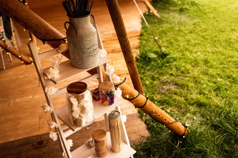 wedding decorations in tipi