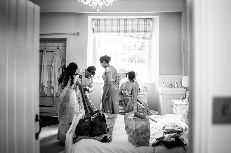 Bridesmaids getting ready